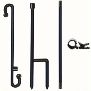 6mm Weather Resistant Black Metal Powder Coated Flag Stick